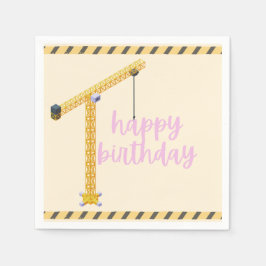 Construction Birthday Napkins Serviette