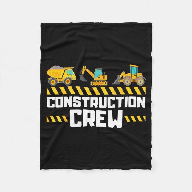 Construction Crew Worker Excavator Boys Girls Kids Fleecedecke (Vorderseite)