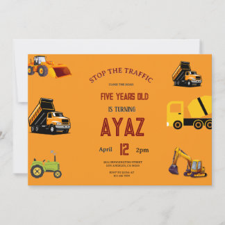 Construction Dump Truck Party Boy Birthday  Einladung