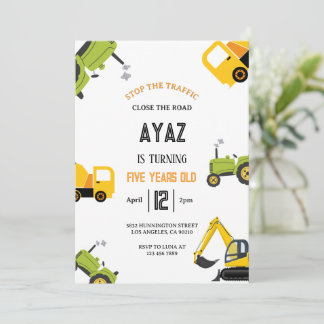 Construction Dump Truck Party Boy Birthday  Einladung