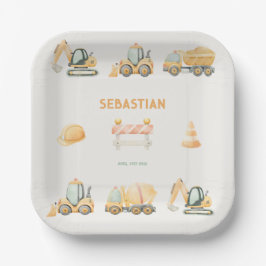 Construction Dump Truck Party Boy First Birthday Pappteller