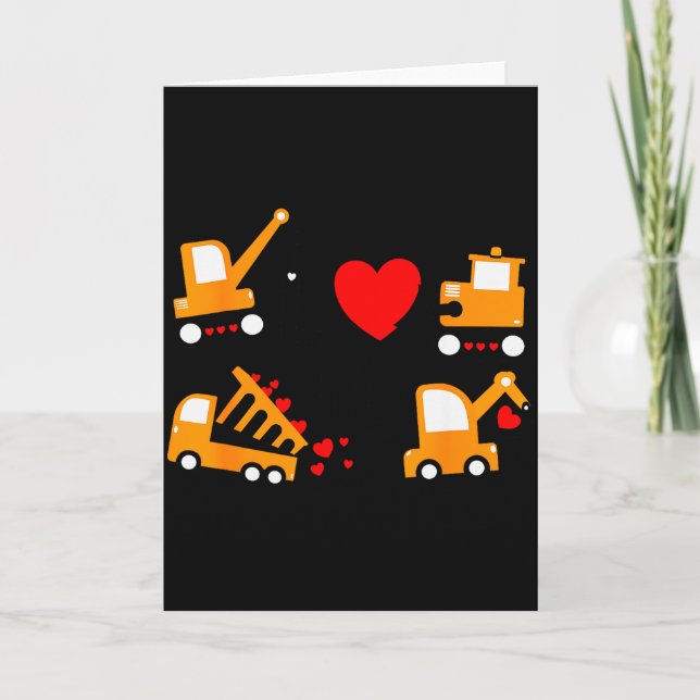 Construction Dump Truck Valentines Day Of Lover Ki Karte (Vorderseite)