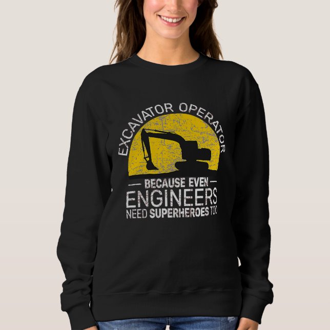construction equipment men kids heavy equipment op sweatshirt (Vorderseite)