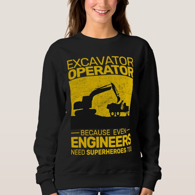 construction equipment men kids heavy equipment op sweatshirt (Vorderseite)