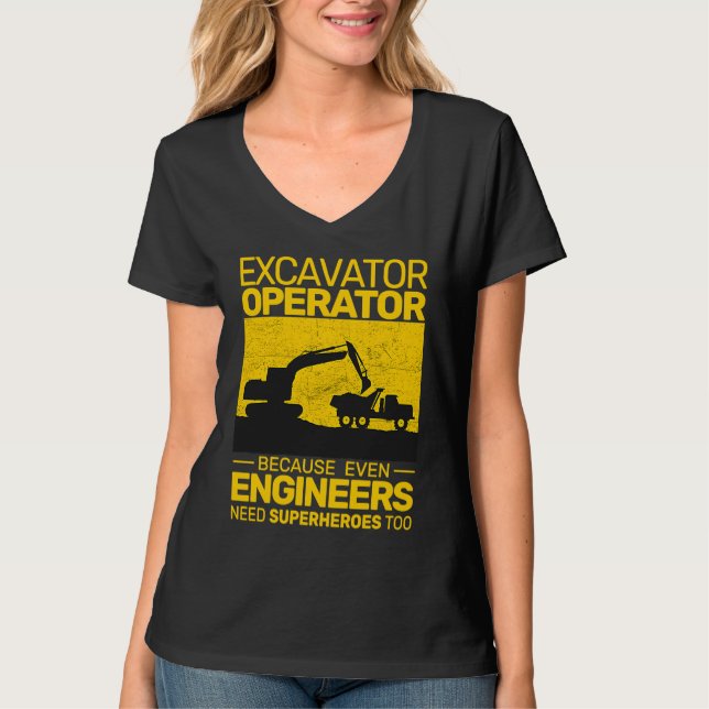 construction equipment men kids heavy equipment op T-Shirt (Vorderseite)