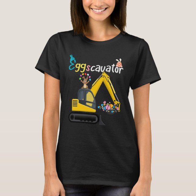 Construction Excavator Easter Day Egg Hunt for Boy T-Shirt (Vorderseite)