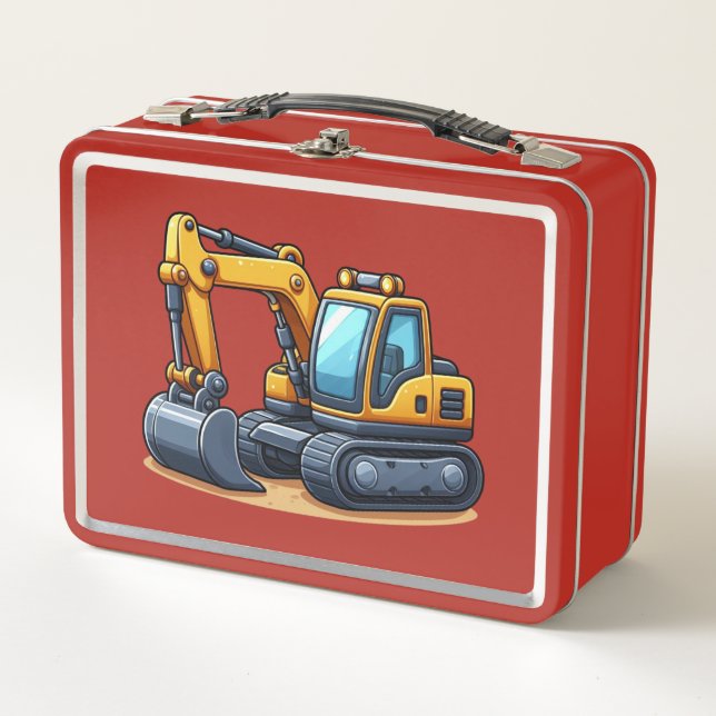 Construction/Excavator  Metall Brotdose (Vorderseite)