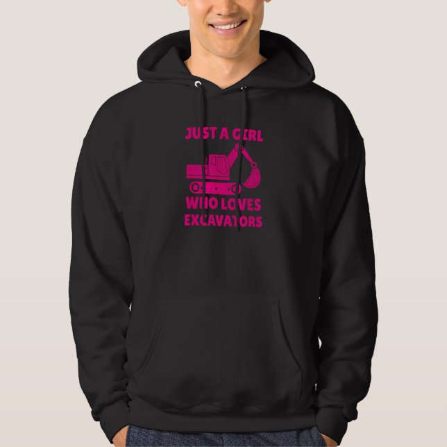 Construction Girl Excavator Truck Building Site He Hoodie (Vorderseite)