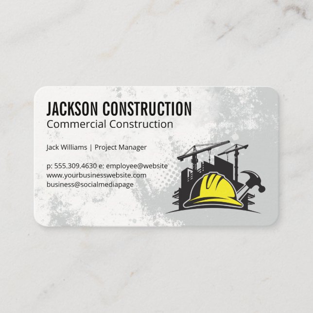 Construction Logo | Commercial Properties Visitenkarte (Vorderseite)