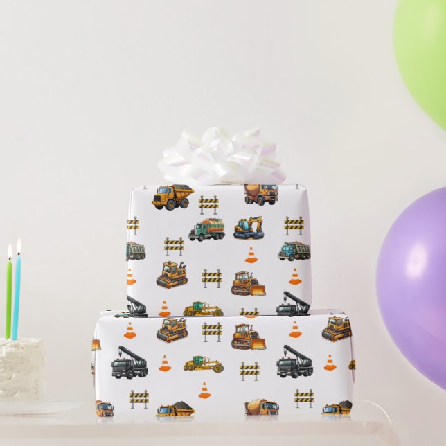 Construction machinery  geschenkpapier (Partygeschenke)