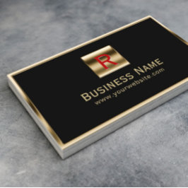 Construction Monogram Gold Framed Professional Visitenkarte