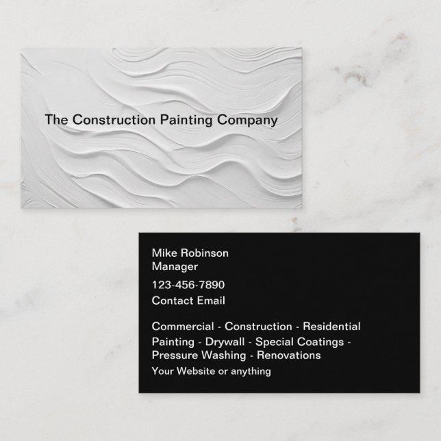 Construction Painting Professional Business Cards Visitenkarte (Vorne/Hinten)