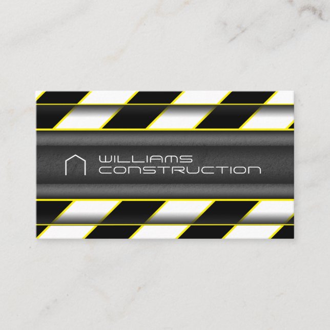 Construction site stripes Business Card Visitenkarte (Vorderseite)