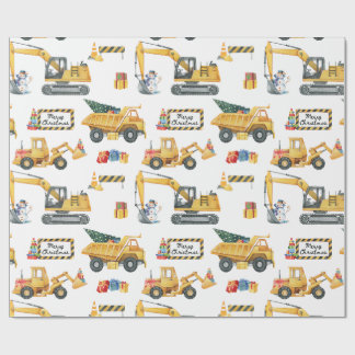 Construction Theme Christmas Wrapping Paper Geschenkpapier