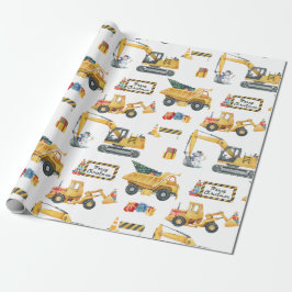 Construction Theme Christmas Wrapping Paper Geschenkpapier