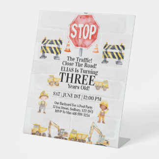 Construction Themed Children's Birthday Invitation Sockelschild