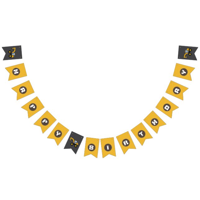 Construction Truck Birthday | Personalized Décor Wimpelkette (Alle)