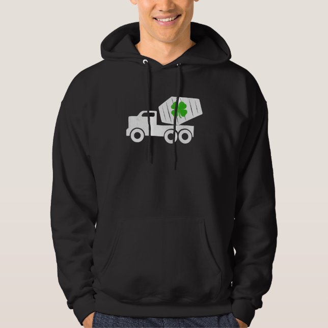 Construction Truck St Patrick s Day Shamrock Kids Hoodie (Vorderseite)