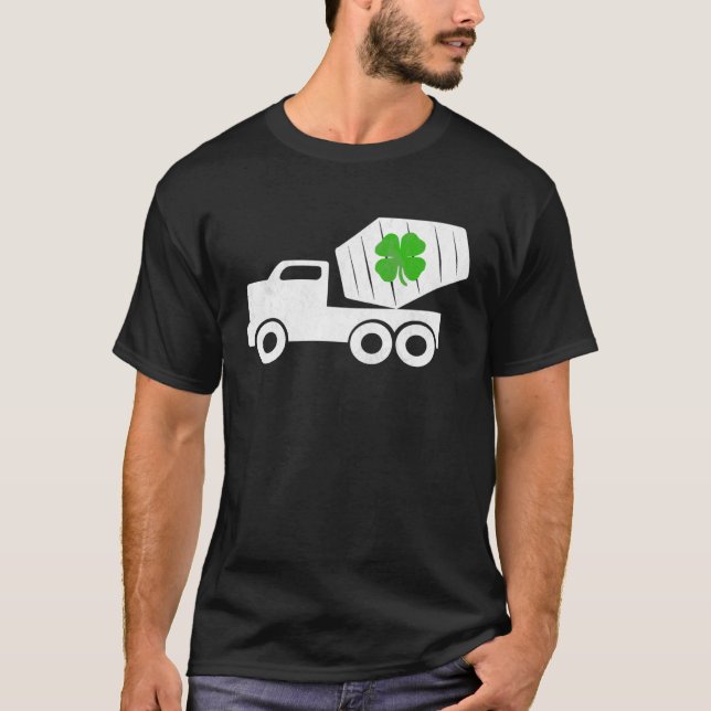 Construction Truck St Patrick s Day Shamrock Kids T-Shirt (Vorderseite)
