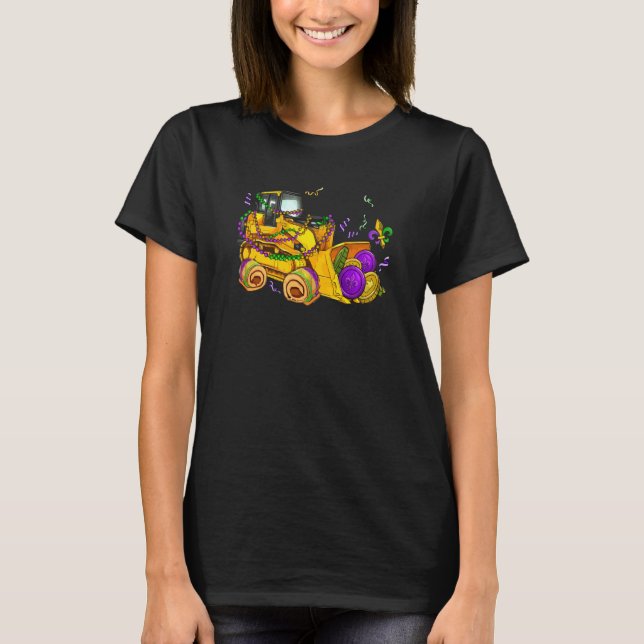 Construction Vehicle Mardi Gras Toddlers Boys T-Shirt (Vorderseite)