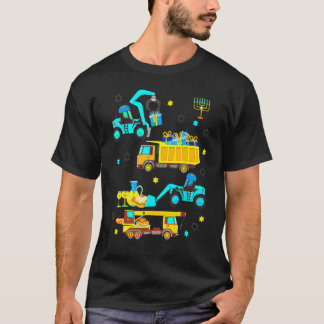 Construction Vehicle Menorah Hanukkah Chanukah Tod T-Shirt