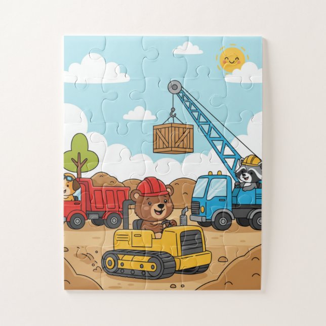 Construction Vehicles Kids Puzzle (Vertikal)