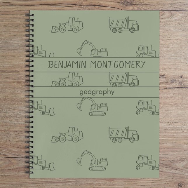Construction Vehicles Truck School Boys Name Sage Notizbuch (Von Creator hochgeladen)