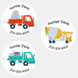 Construction Waterproof Circle Sticker Name Labels