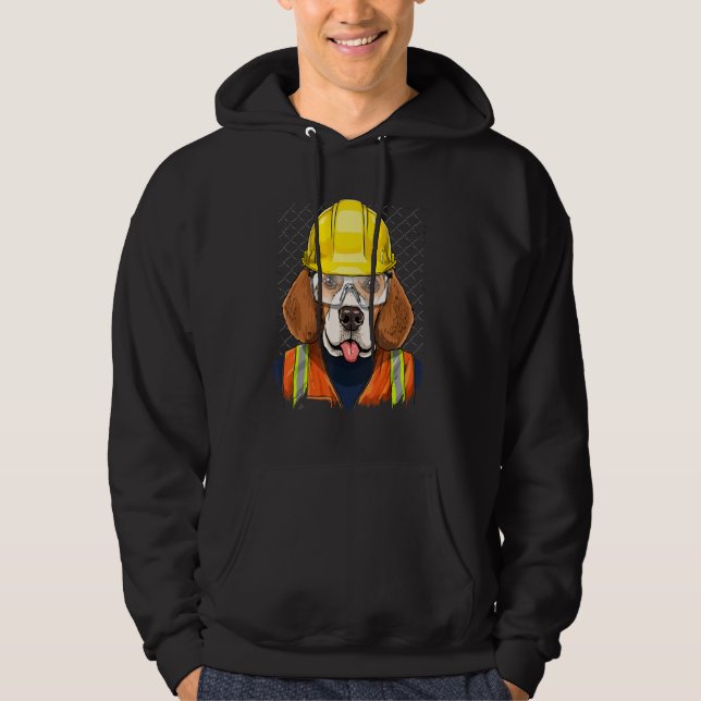 Construction Worker Beagle Laborer Puppy Beagle Do Hoodie (Vorderseite)