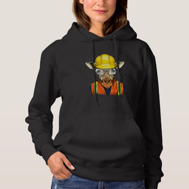 Construction Worker Giraffe Laborer African Animal Hoodie (Vorderseite)
