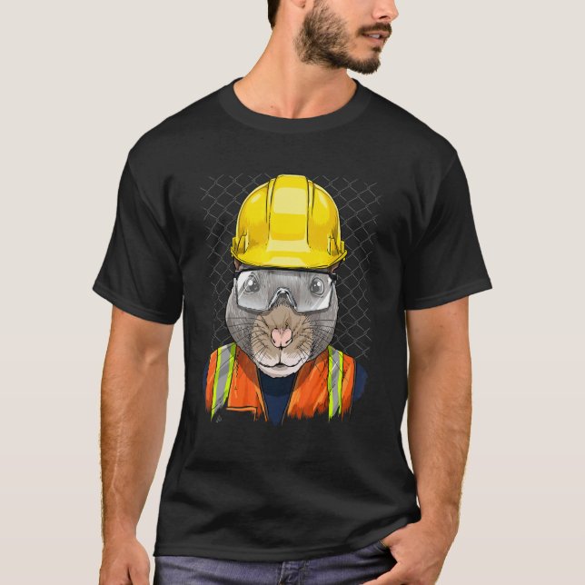 Construction Worker Rat Laborer Garbage Animal Rat T-Shirt (Vorderseite)