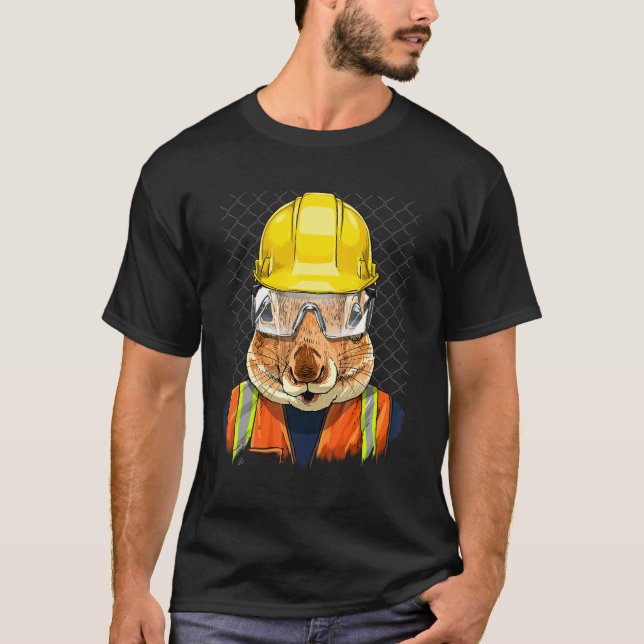 Construction Worker Squirrel Laborer Animal Squirr T-Shirt (Vorderseite)