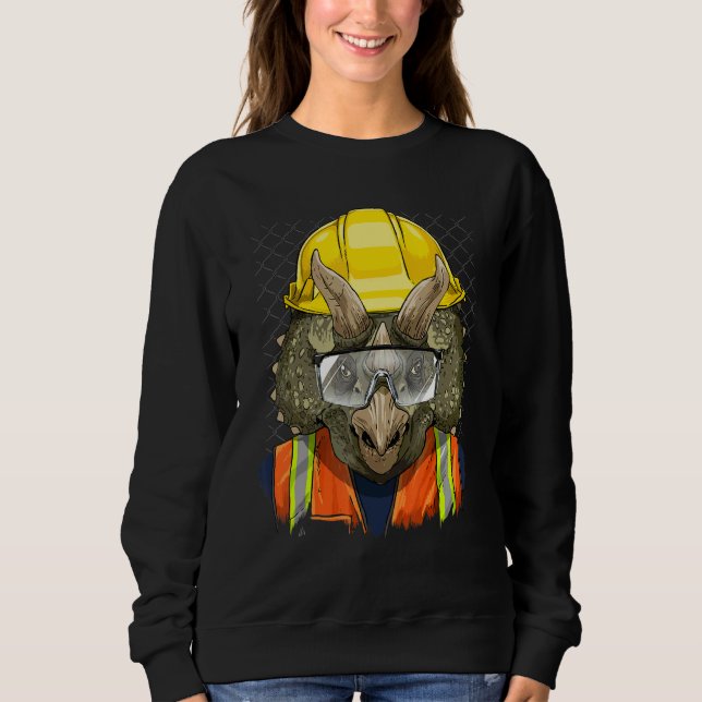 Construction Worker Triceratops Dino Laborer Dinos Sweatshirt (Vorderseite)