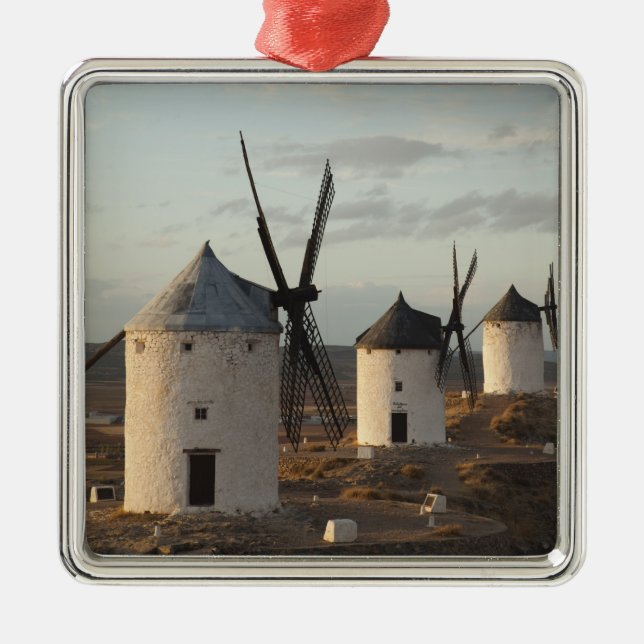 Consuegra, antike Windmühlen La Mancha Ornament Aus Metall (Vorne)