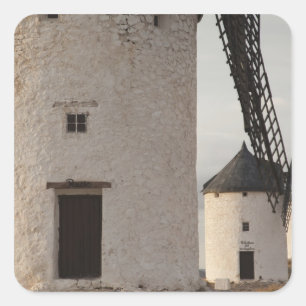 Consuegra, antike Windmühlen La Mancha Quadratischer Aufkleber