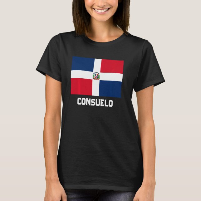 Consuelo Dominikanische Republik Flaggenemblem Esc T-Shirt (Vorderseite)