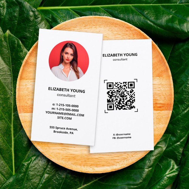 Consultant Custom Foto und QR Visitenkarte (Consultant Custom Photo and QR Business Cards)