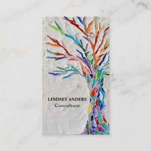 Consultantt Rainbow Colored Tree Business Card Visitenkarte