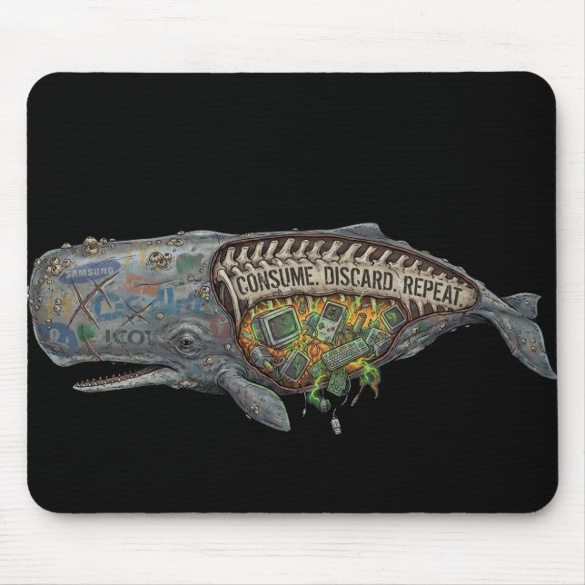 Consume. Discard. Repeat. – Anti-Consumerism Mousepad (Vorne)