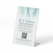 Contactless QR code guest register palm