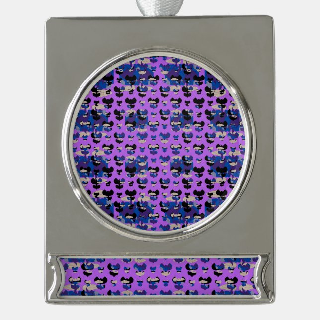 Contained Sky Flame Tulip Banner-Ornament Silber (Vorderseite)