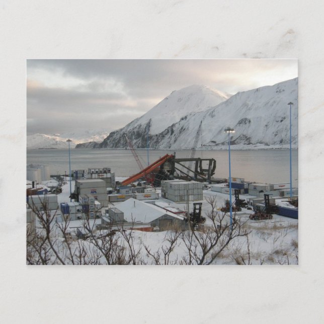 Container-Krane zerstört durch Gale Force Wind Postkarte (Vorderseite)