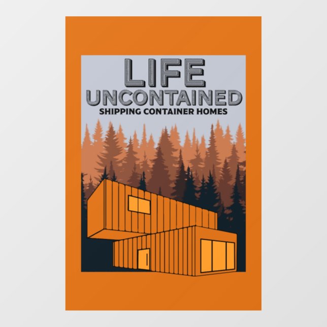 Container-Zuhause Fensteraufkleber (Blatt)