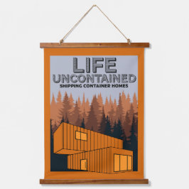 Container-Zuhause Wandteppich Mit Holzrahmen