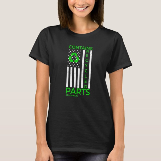 Contains Recycled Parts Organ Transplant Kidney Li T-Shirt (Vorderseite)