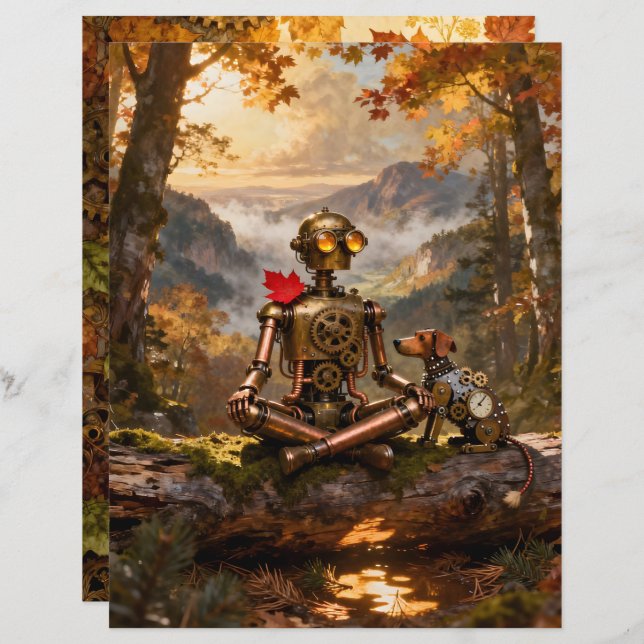 Contemplating Nature Scrapbook Paper (Vorne/Hinten)