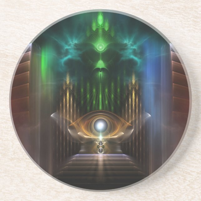 Contemplation Oz Fraktal Art Sandstone Untersetzer (Vorne)