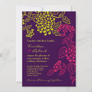 Contempo Floral (Lila / Chartreuse) v.2 Einladung