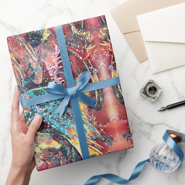 Contemporary Abstract Art Wrapping Paper Geschenkpapier (Schenken)