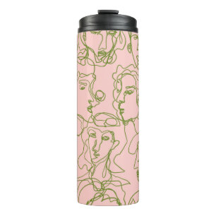 Contemporary abstract female faces. Minimalistic e Thermosbecher